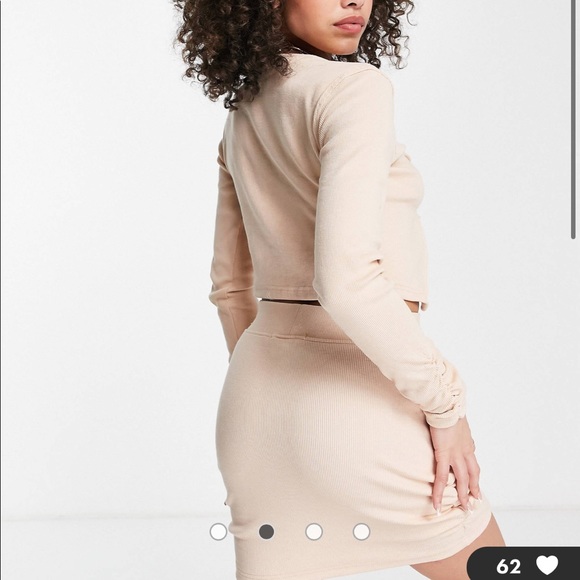 BRAND NEW. Rib tie front top and skirt set - Picture 4 of 5